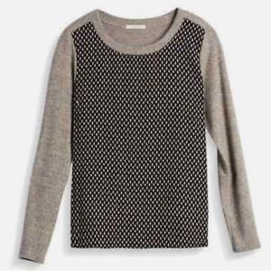 Le Lis wide neck mixed material sweater. Size Large